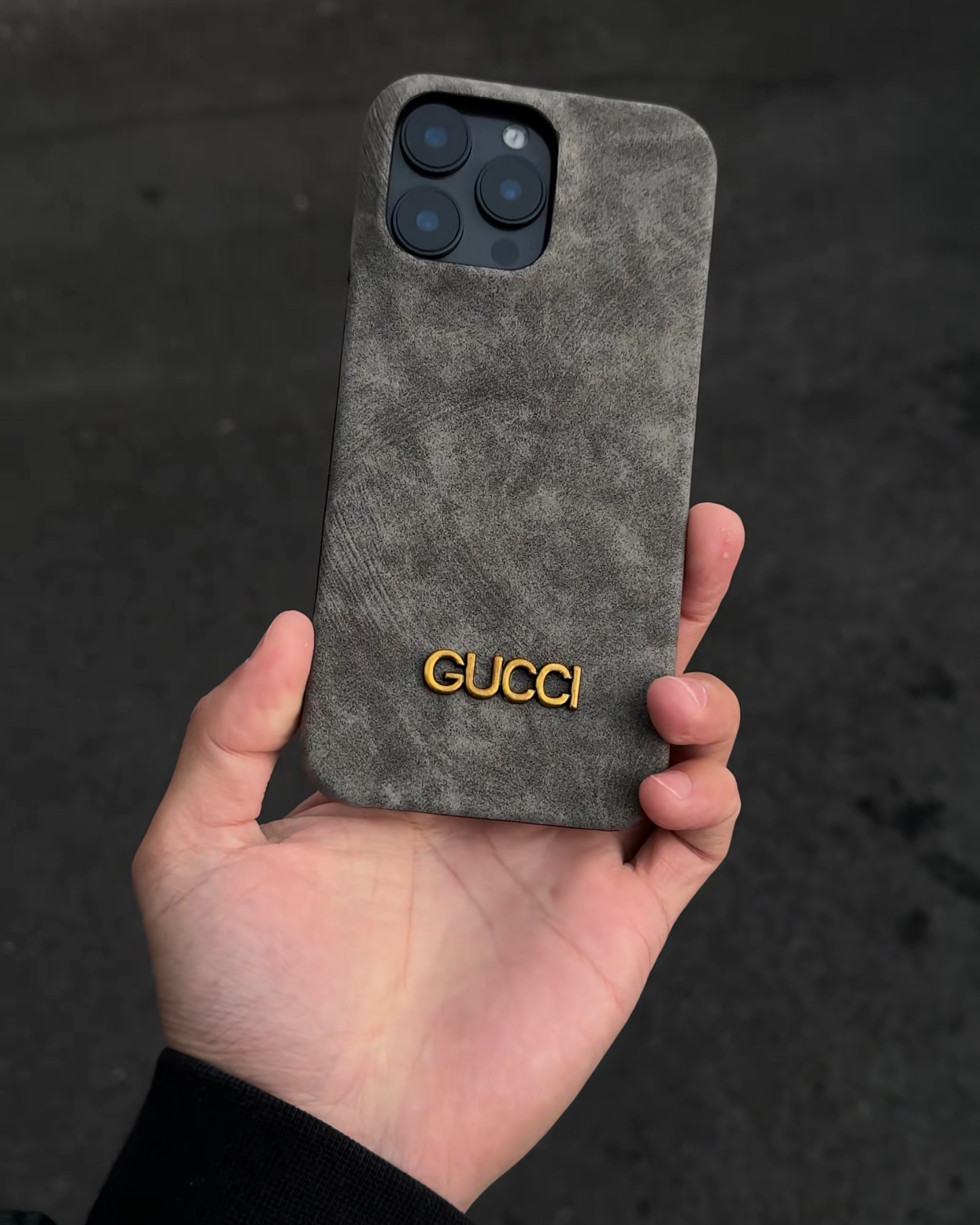 古馳金屬立標翻毛皮手機殼-ZUIHANG SHOP